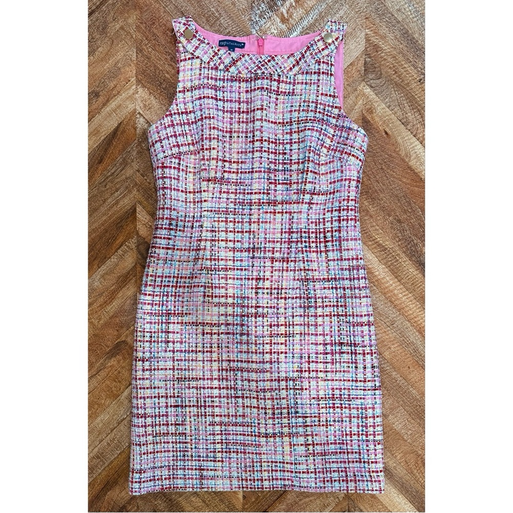 Talbots: Sleeveless Pink Tweed Shift Dress